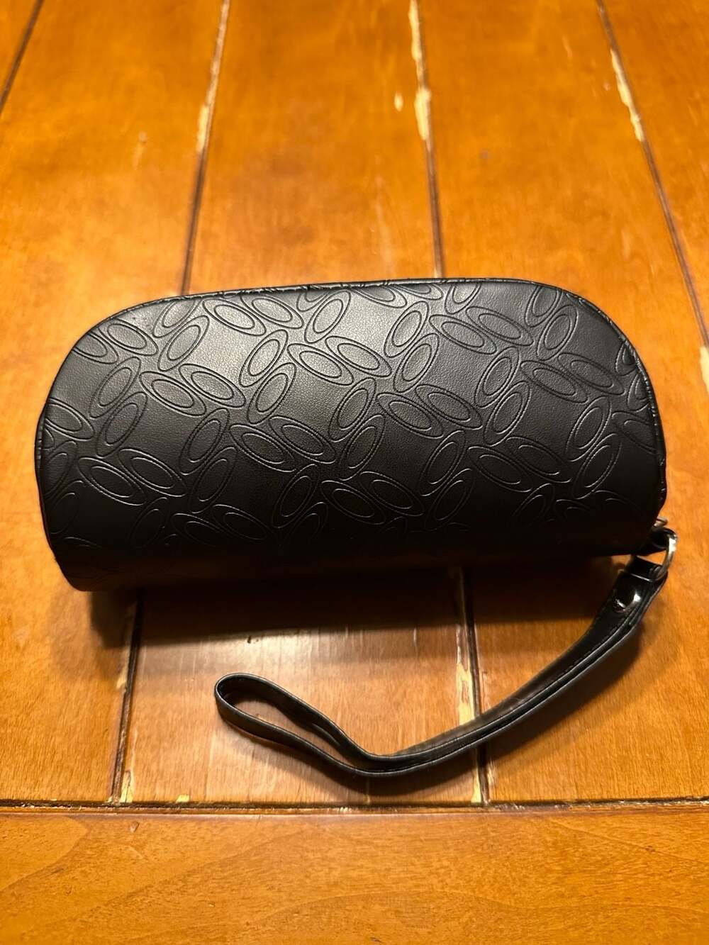 Oakley Ellipse Icon Embossed Black Soft Eyeglass Case With Wrist Strap